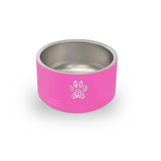 Floral Paw Print Pet Bowl - 18 oz
