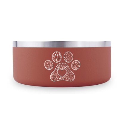 Paw Mandala with Heart - 32oz Dog Bowls