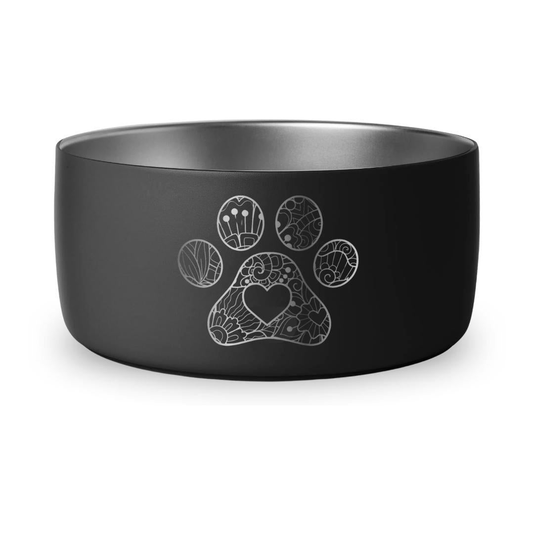 Paw Mandala with Heart - 32oz Dog Bowls