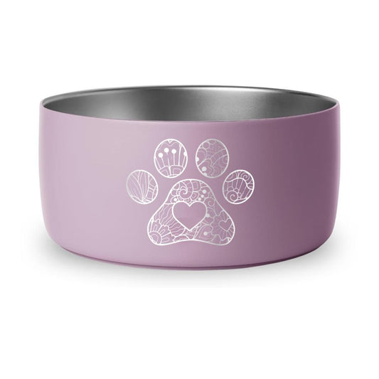 Paw Mandala with Heart - 32oz Dog Bowls