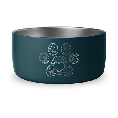 Paw Mandala with Heart - 32oz Dog Bowls