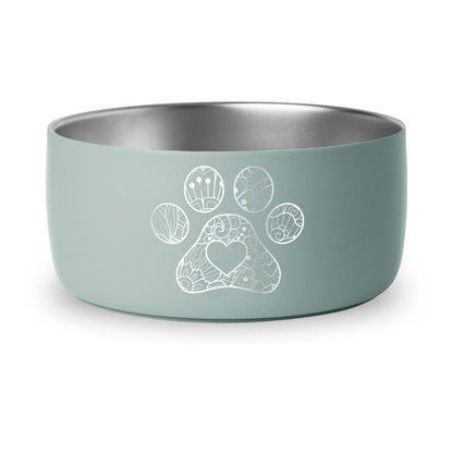 Paw Mandala with Heart - 32oz Dog Bowls