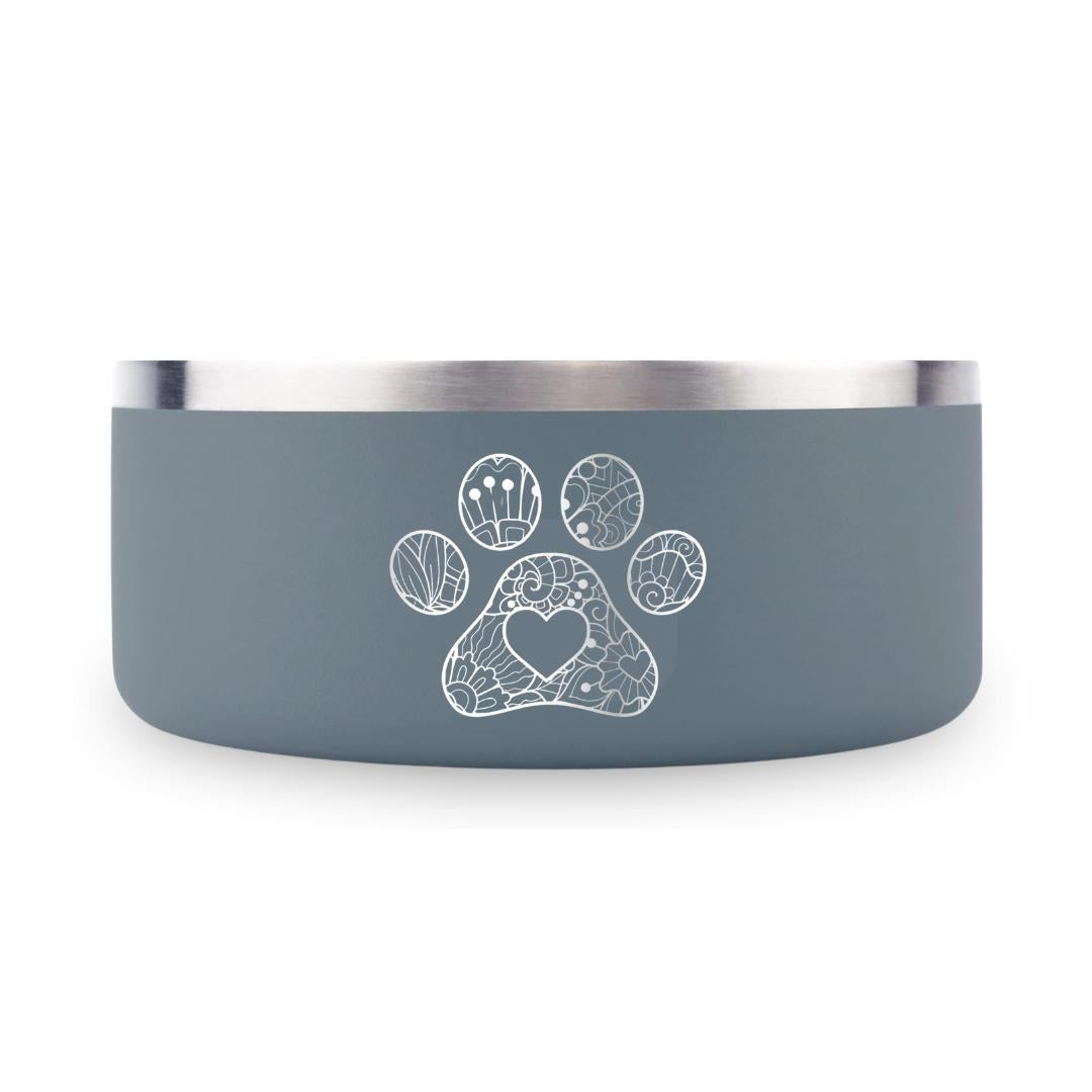 Paw Mandala with Heart - 32oz Dog Bowls