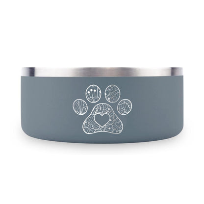 Paw Mandala with Heart - 32oz Dog Bowls